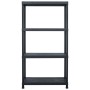 Estantería de plástico 5 unidades 60x30x138 cm negro de , Estanterías industriales - Ref: Foro24-276252, Precio: 164,41 €, De...