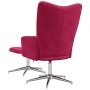 Sillón de relax con taburete terciopelo rojo tinto en Sillones | Comprar online en Foru.es