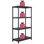 Estantería de plástico 5 unidades 60x30x138 cm negro de , Estanterías industriales - Ref: Foro24-276252, Precio: 164,41 €, De...
