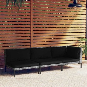 Comprar Muebles jardín 3 pzas ratán sintético