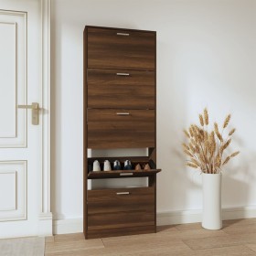 Mueble zapatero madera contrachapada marrón roble 59x17x169 cm de , Zapateros y organizadores de calzado - Ref: Foro24-342517...