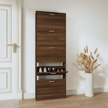 Mueble zapatero madera contrachapada marrón roble 59x17x169 cm de , Zapateros y organizadores de calzado - Ref: Foro24-342517...