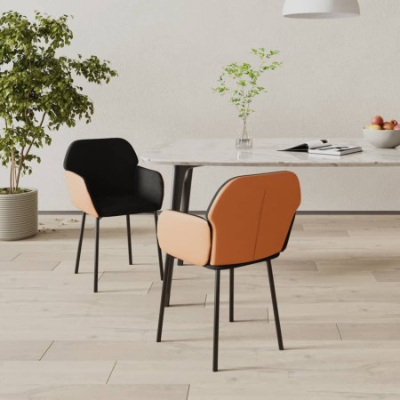 Sillas de comedor 2 unidades cuero sintético y tela negro de , Sillas de comedor - Ref: Foro24-344754, Precio: 116,33 €, Desc...