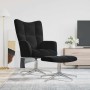 Sillón de relax con taburete terciopelo negro en Sillones | Comprar online en Foru.es
