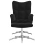 Sillón de relax con taburete terciopelo negro en Sillones | Comprar online en Foru.es