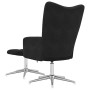 Sillón de relax con taburete terciopelo negro en Sillones | Comprar online en Foru.es