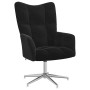 Sillón de relax con taburete terciopelo negro en Sillones | Comprar online en Foru.es