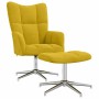 Sillón de relax con taburete terciopelo amarillo mostaza en Sillones | Comprar online en Foru.es