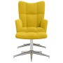 Sillón de relax con taburete terciopelo amarillo mostaza en Sillones | Comprar online en Foru.es