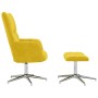 Sillón de relax con taburete terciopelo amarillo mostaza en Sillones | Comprar online en Foru.es