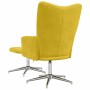 Sillón de relax con taburete terciopelo amarillo mostaza en Sillones | Comprar online en Foru.es