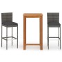 Conjunto de bar para jardín 3 piezas con cojines gris de , Conjuntos de jardín - Ref: Foro24-3067975, Precio: 326,97 €, Descu...