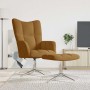Sillón de relax con taburete terciopelo marrón en Sillones | Comprar online en Foru.es