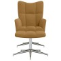 Sillón de relax con taburete terciopelo marrón en Sillones | Comprar online en Foru.es