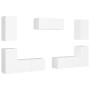 Set de muebles de salón TV 7 piezas madera de ingeniería blanco de , Muebles TV - Ref: Foro24-3078672, Precio: 260,38 €, Desc...