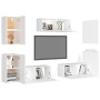 Set de muebles de salón TV 7 piezas madera de ingeniería blanco de , Muebles TV - Ref: Foro24-3078672, Precio: 260,38 €, Desc...