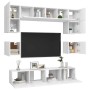 Set de muebles de salón TV 8 piezas madera de ingeniería blanco de , Muebles TV - Ref: Foro24-3078691, Precio: 270,74 €, Desc...