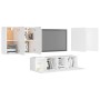 Set de muebles de salón TV 6 piezas madera de ingeniería blanco de , Muebles TV - Ref: Foro24-3078679, Precio: 202,76 €, Desc...