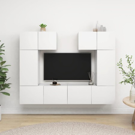 Set de muebles de salón TV 6 piezas madera de ingeniería blanco de , Muebles TV - Ref: Foro24-3078698, Precio: 224,24 €, Desc...