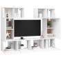 Set de muebles de salón TV 6 piezas madera de ingeniería blanco de , Muebles TV - Ref: Foro24-3078698, Precio: 224,24 €, Desc...