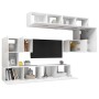 Set de mueble para TV de 8 piezas madera de ingeniería blanco de , Muebles TV - Ref: Foro24-3078723, Precio: 288,96 €, Descue...