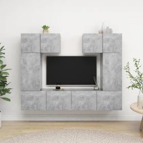 Set muebles de salón TV 6 pzas madera ingeniería gris hormigón de , Muebles TV - Ref: Foro24-3079118, Precio: 194,75 €, Descu...