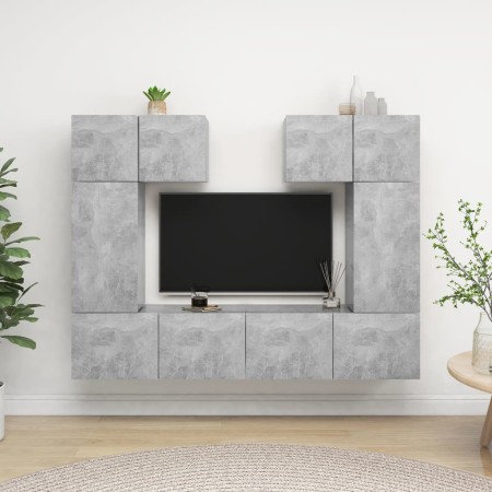 Set muebles de salón TV 6 pzas madera ingeniería gris hormigón de , Muebles TV - Ref: Foro24-3079118, Precio: 194,75 €, Descu...