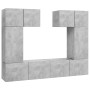 Set muebles de salón TV 6 pzas madera ingeniería gris hormigón de , Muebles TV - Ref: Foro24-3079118, Precio: 194,75 €, Descu...