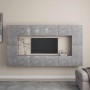 Set de muebles de salón 8 pzas madera ingeniería gris hormigón de , Muebles TV - Ref: Foro24-3079089, Precio: 266,44 €, Descu...
