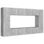 Set de muebles de salón 8 pzas madera ingeniería gris hormigón de , Muebles TV - Ref: Foro24-3079089, Precio: 266,44 €, Descu...