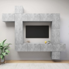 Set muebles de salón TV 9 pzas madera ingeniería gris hormigón de , Muebles TV - Ref: Foro24-3079158, Precio: 382,90 €, Descu...