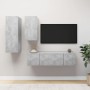 Set muebles de salón TV 4 pzas madera ingeniería gris hormigón de , Muebles TV - Ref: Foro24-3079151, Precio: 134,49 €, Descu...