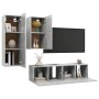 Set muebles de salón TV 4 pzas madera ingeniería gris hormigón de , Muebles TV - Ref: Foro24-3079151, Precio: 134,49 €, Descu...