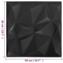 Paneles de pared 3D 24 unidades negro diamante 6 m² 50x50 cm de , Recubrimiento de paredes - Ref: Foro24-150915, Precio: 73,6...