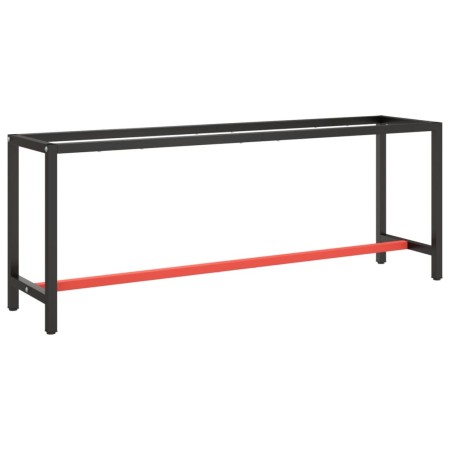 Estructura banco de trabajo metal negro y rojo mate 210x50x79cm de , Patas para mesas - Ref: Foro24-151454, Precio: 86,25 €, ...