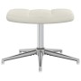 Sillón de relax con taburete terciopelo blanco crema en Sillones | Comprar online en Foru.es