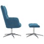 Sillón de relax con taburete terciopelo azul en Sillones | Comprar online en Foru.es