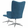 Sillón de relax con taburete terciopelo azul en Sillones | Comprar online en Foru.es