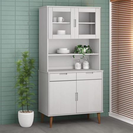 Aparador superior MOLDE madera maciza pino blanco 90x35x100 cm de , Aparadores - Ref: Foro24-350550, Precio: 197,12 €, Descue...