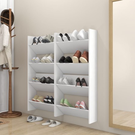 Zapateros de pared 4 uds madera contrachapada blanco 60x18x60cm de , Zapateros y organizadores de calzado - Ref: Foro24-80671...