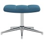 Sillón de relax con taburete terciopelo azul en Sillones | Comprar online en Foru.es