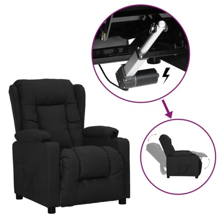 Sillón elevable tela negro de , Sillones - Ref: Foro24-3093425, Precio: 279,43 €, Descuento: %