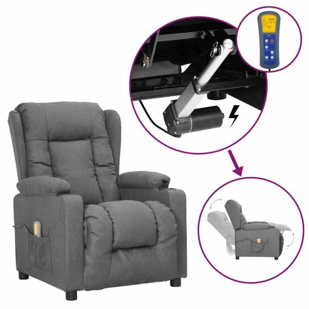 Sillón de masaje elevable tela gris claro de , Sillones de masaje eléctricos - Ref: Foro24-3093433, Precio: 298,66 €, Descuen...