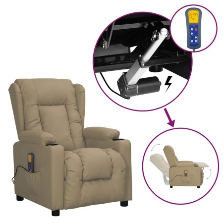 Sillón de masaje elevable cuero sintético color capuchino de , Sillones de masaje eléctricos - Ref: Foro24-3093452, Precio: 2...
