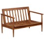 Set de sofás 3 pzas cuero auténtico madera maciza acacia marrón de , Sofás - Ref: Foro24-3099031, Precio: 935,97 €, Descuento: %