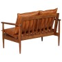 Set de sofás 3 pzas cuero auténtico madera maciza acacia marrón de , Sofás - Ref: Foro24-3099031, Precio: 935,97 €, Descuento: %