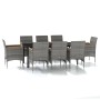 Juego de comedor de jardín 9 piezas gris y negro de , Conjuntos de jardín - Ref: Foro24-3099340, Precio: 803,32 €, Descuento: %