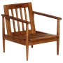 Set sofás 2 pzas marrón cuero auténtico y madera de acacia de , Sofás - Ref: Foro24-3100743, Precio: 655,93 €, Descuento: %
