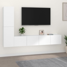 Set de muebles para TV 4 piezas madera contrachapada blanco de , Muebles TV - Ref: Foro24-3114310, Precio: 178,91 €, Descuent...