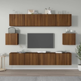 Set de muebles para TV 6 pzas madera contrachapada roble marrón de , Muebles TV - Ref: Foro24-3114365, Precio: 210,03 €, Desc...